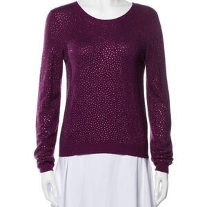 Alice + Olivia Bedazzled Purple Knit Sweater